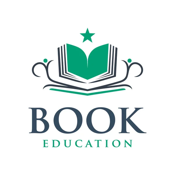 Projekt logo książki edukacyjnej — Wektor stockowy