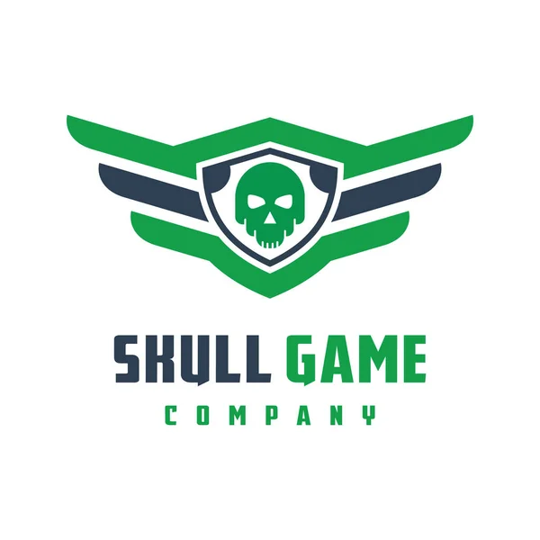 Skull game logo design — Stock Vector