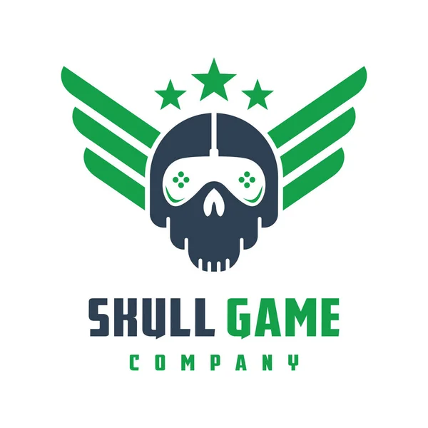 Skull game logo design — Stock Vector