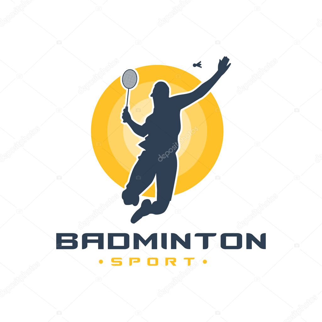 Men's badminton sports logo design