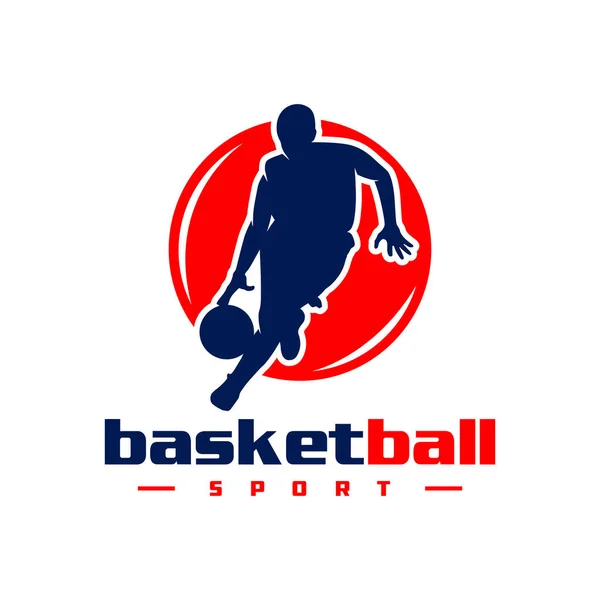 Basketball Sports Movement Logo Design — Stock Vector