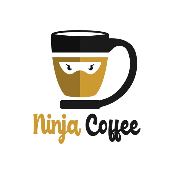 Ninja Kaffee Logo Entwerfen Sie Ihr Unternehmen — Stockvektor