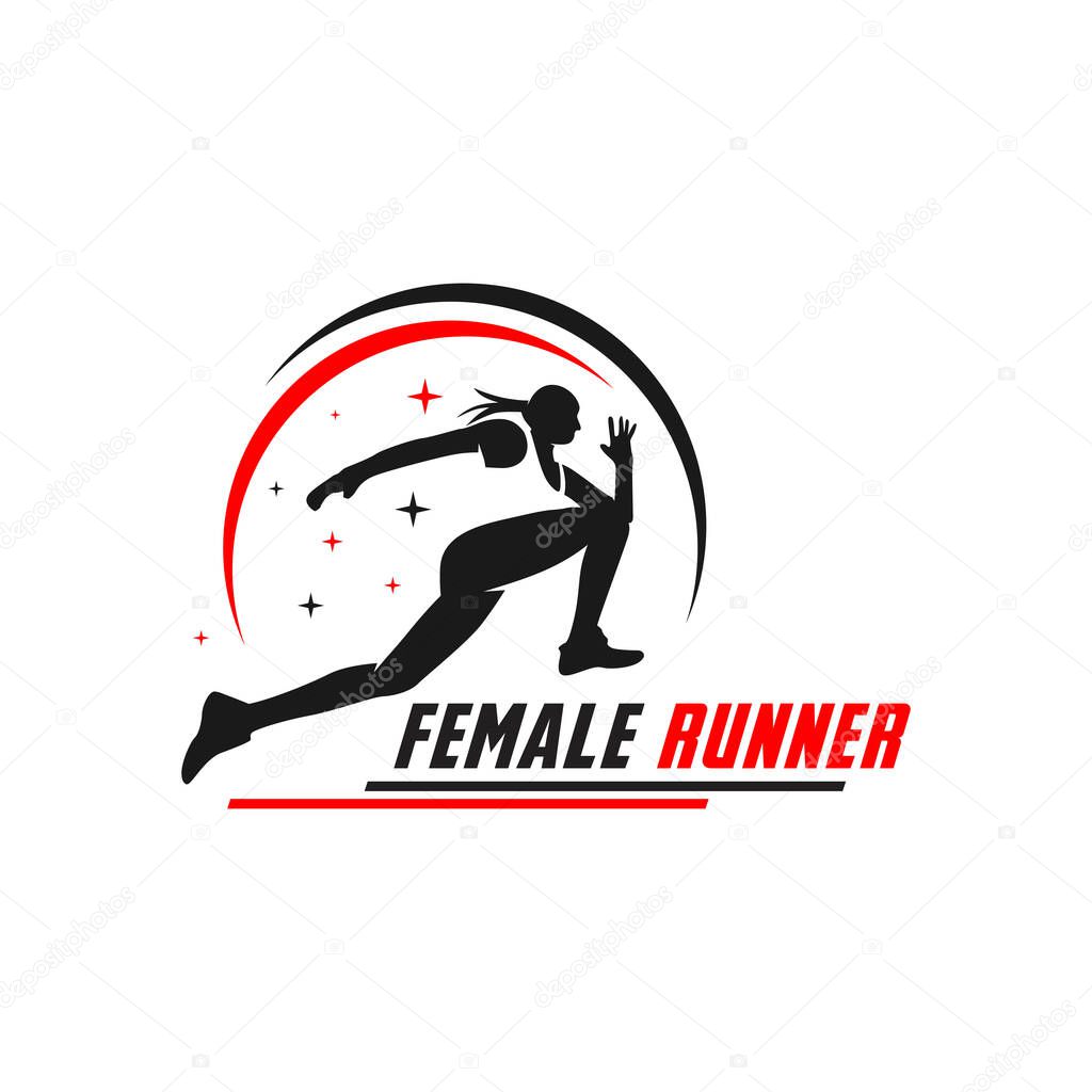 Women's athletic running logo design