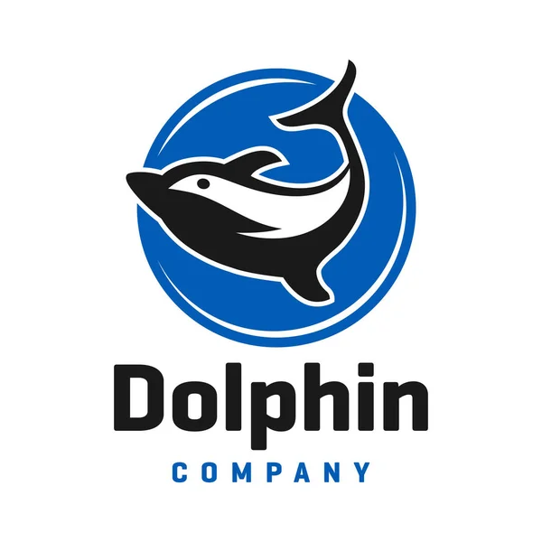 Design Des Delphin Logos Meer — Stockvektor