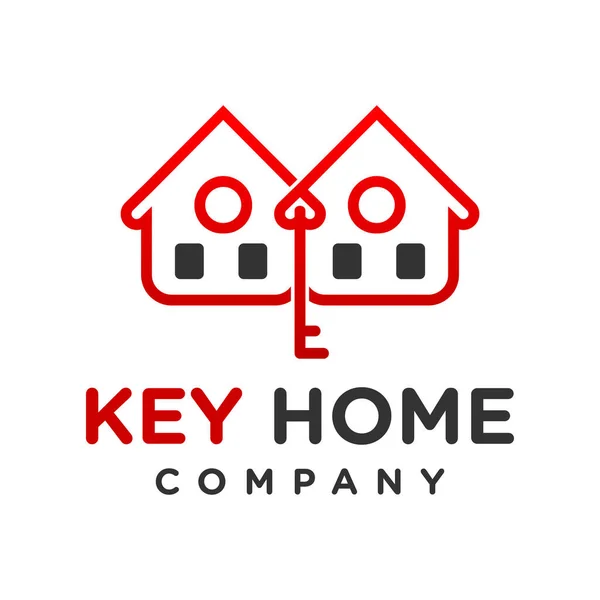 Modernes Home Key Logo Design — Stockvektor