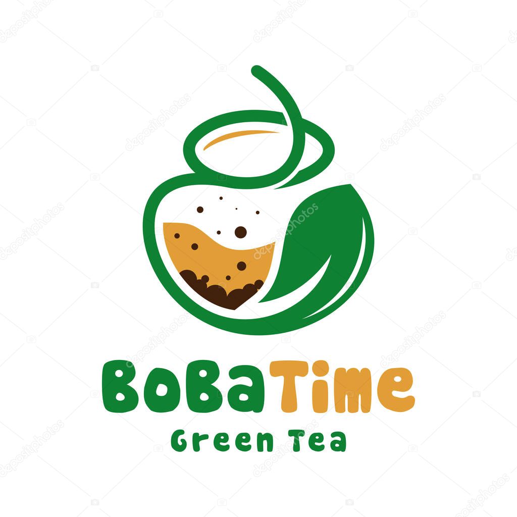 Bubble coffee drink logo design