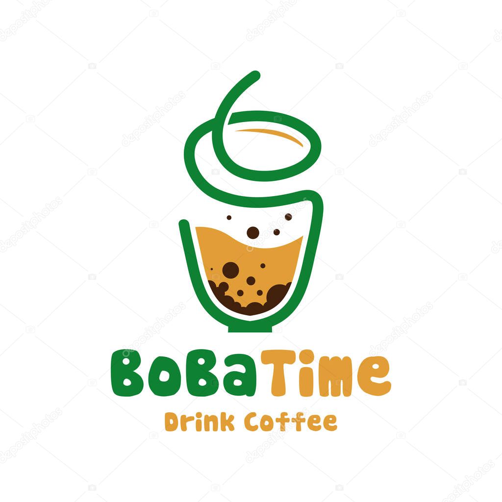 Bubble coffee drink logo design