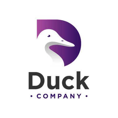 Ördek logosu dizayn mektubu D şirketiniz