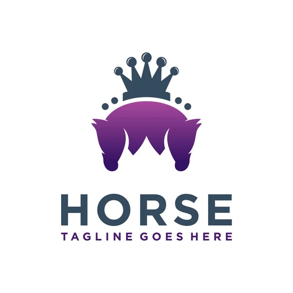 King Horse Head Logo Design Your Company — Stock Vector