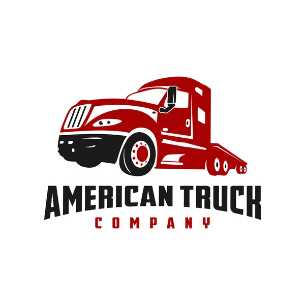 Camion Américain Design Logo Transport — Image vectorielle