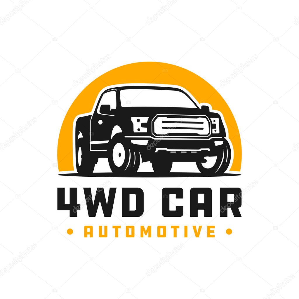 4wd pick up car logo design