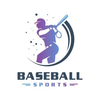 Spor vektörü beysbol logosu tasarımı