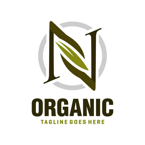 Harfi Için Doğal Organik Logo Tasarımı — Stok Vektör
