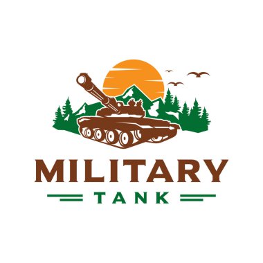 Dağdaki askeri tankların logosu.