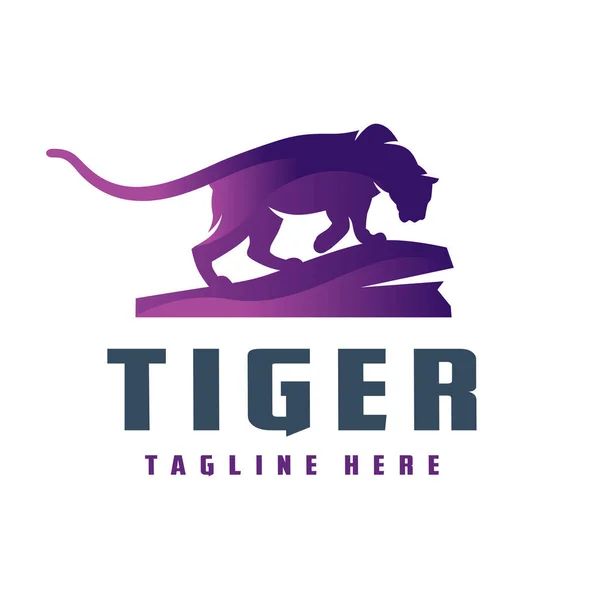 Wilder Tiger Tier Logo Design — Stockvektor