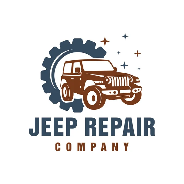 Jeep Carro Reparação Logotipo Design —  Vetores de Stock