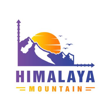 Himalaya dağ vektör logosu tasarımı