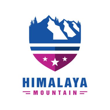 Himalaya dağ vektör logosu tasarımı