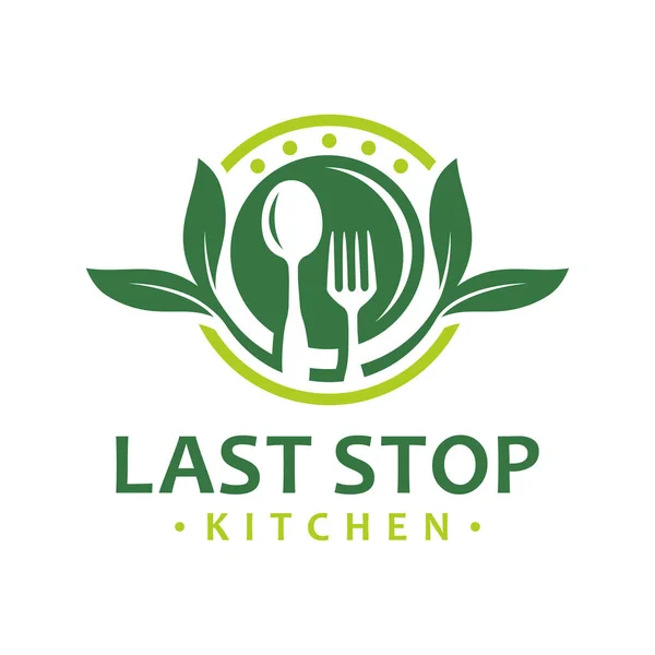 Bio Restaurant Menü Logo Design — Stockvektor