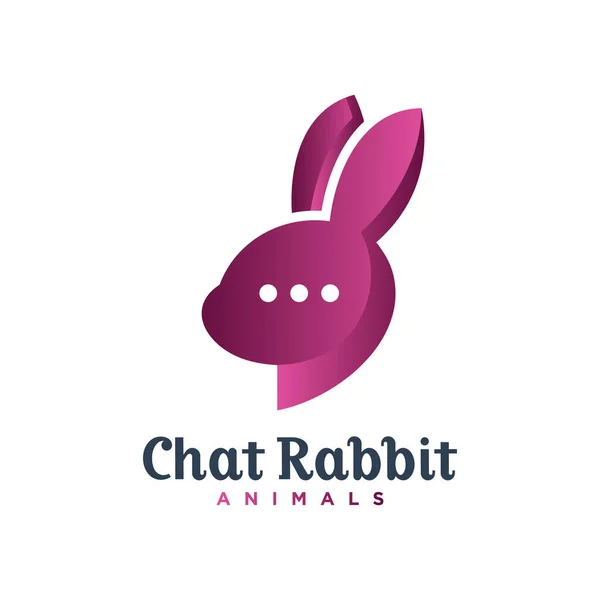 Diseño Del Logo Rabbit Head Chat — Vector de stock