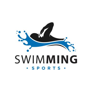 vektör logosu su sporlarında yüzüyor