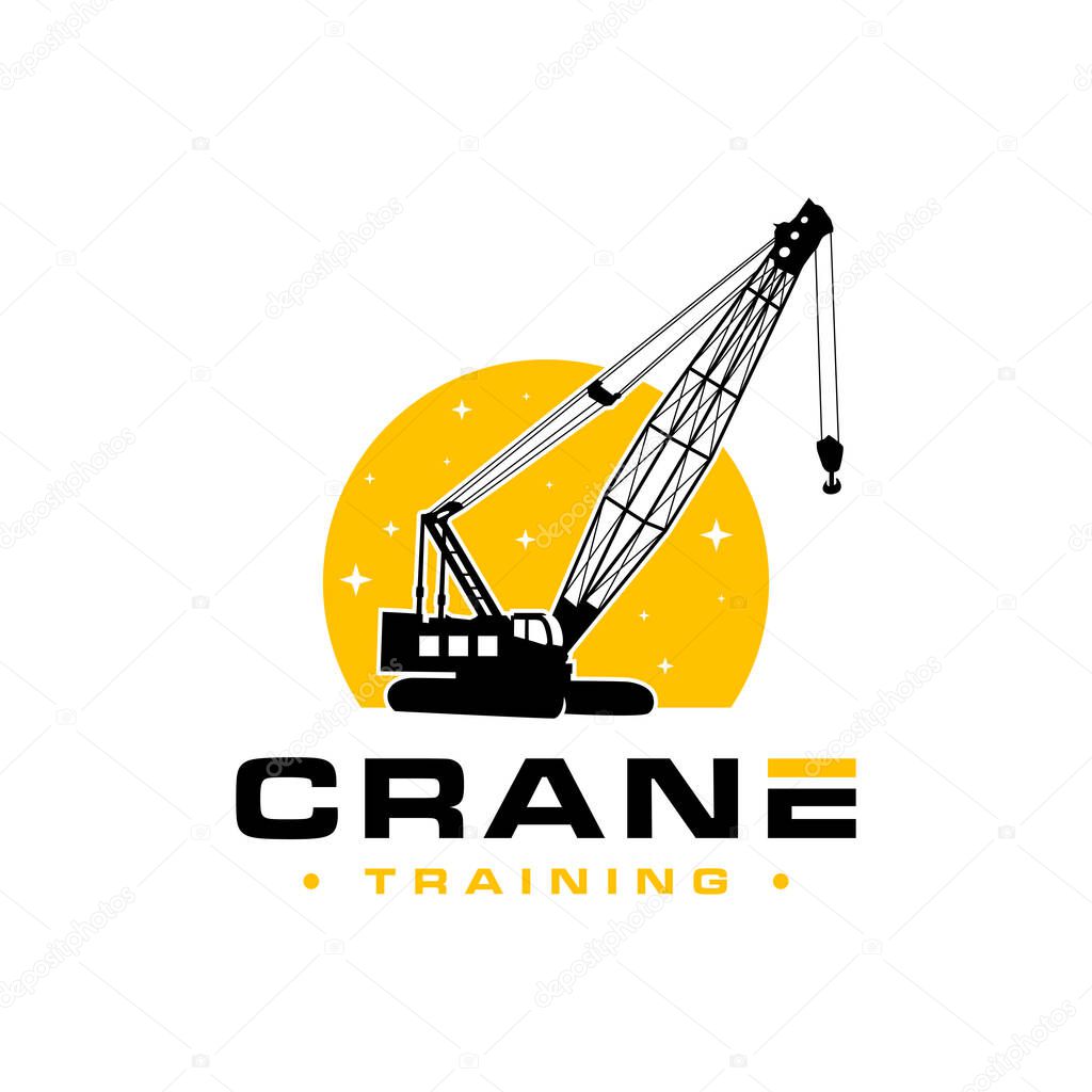 Logo design vector crane building construction
