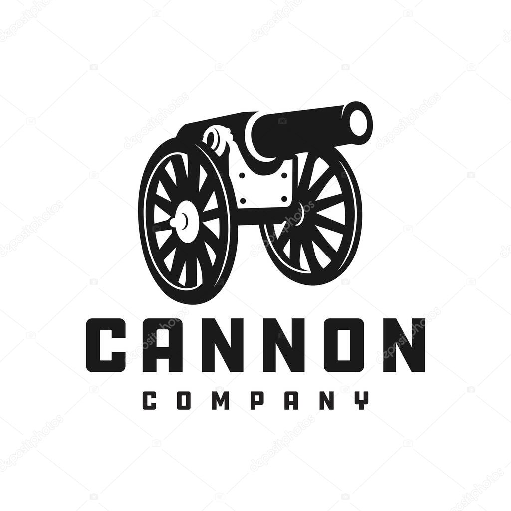 Silhouette Cannon Vector Logo Design