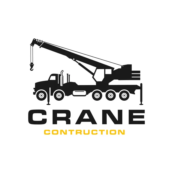 Silhouette Transport Crane Logo Design — Stock Vector