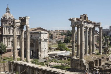 21 Nisan 2018, Forum Romanum, Fori romani, Antik şehir, Roma, Roma Palatino hill yakınındaki antik sitesi