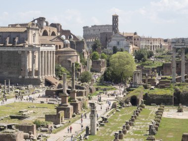 21 Nisan 2018, Forum Romanum, Fori romani, Antik şehir, Roma, Roma Palatino hill yakınındaki antik sitesi