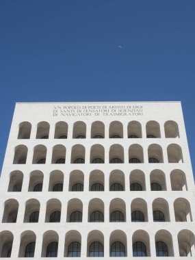 22 Nisan 2018, Palazzo della Civilt Italiana, olarak da bilinen Palazzo della Civilt del Lavoro veya sadece Meydanı Colosseum bir simge bulunur 
