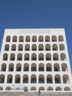 22 Nisan 2018, Palazzo della Civilt Italiana, olarak da bilinen Palazzo della Civilt del Lavoro veya sadece Meydanı Colosseum bir simge bulunur 