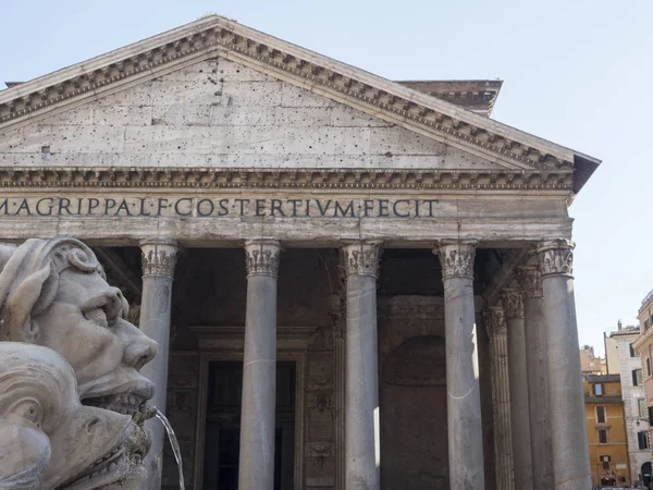 Nisan 2018 Piazza Della Rotonda Meydanı Pantheon Çeşme Phanteon Antik — Stok fotoğraf