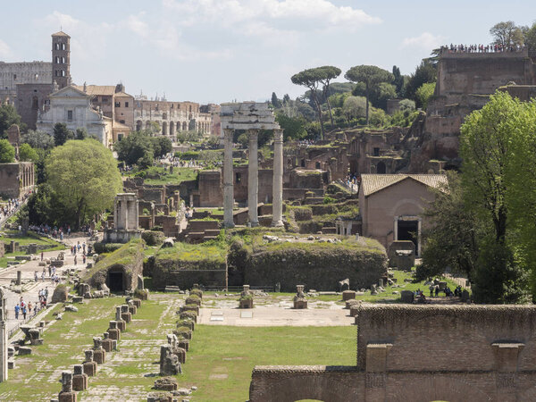 21 april 2018, Forum Romanum, Fori romani, ancient site of antique city of Rome, in Rome near Palatino hill