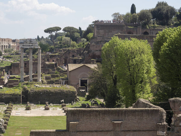 21 april 2018, Forum Romanum, Fori romani, ancient site of antique city of Rome, in Rome near Palatino hill