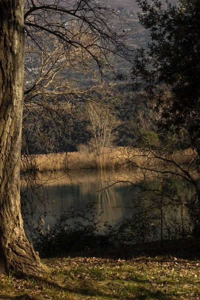 Winter Trentino Toblino Lake — Stock Photo, Image