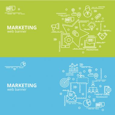 Pazarlama için düz renkli tasarım konsepti. Infographic yaratıcı ürünler yapma fikri. Şablon Web sitesi afiş, el ilanı ve poster.