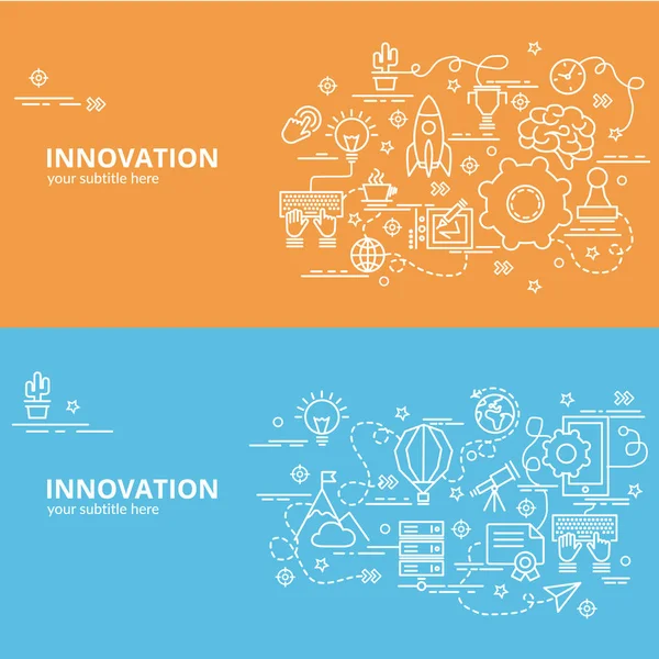 Ploché Barevné Koncepce Pro Inovace Infografika Myšlenku Udělat Kreativní Produkty — Stockový vektor