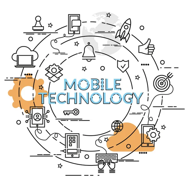 Flaches Farbenfrohes Designkonzept Für Mobile Technologie Infografische Idee Der Herstellung — Stockvektor