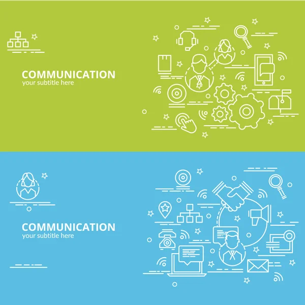 편평한 화려한 디자인 통신에 개념입니다 Infographic 창의적인 제품을 만들기의 아이디어입니다 — 스톡 벡터