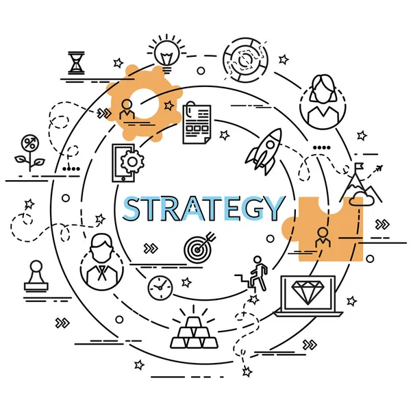 Ploché Barevné Koncepce Pro Strategii Infografika Myšlenku Udělat Kreativní Produkty — Stockový vektor