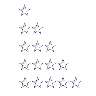 Star Rating. Elle çizilmiş doodle karikatür vektör çizim
