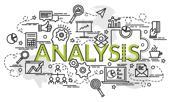 Concept Plat Coloré Pour Analyse Idée Infographique Fabrication Produits Créatifs — Image vectorielle