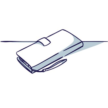 Beyaz arka plan üzerinde izole notecase. Yalan görünüm. Elle çizilmiş doodle karikatür vektör çizim