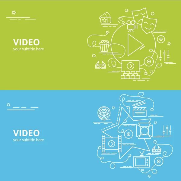 Ploché Barevné Koncepce Pro Video Infografika Myšlenku Udělat Kreativní Produkty — Stockový vektor
