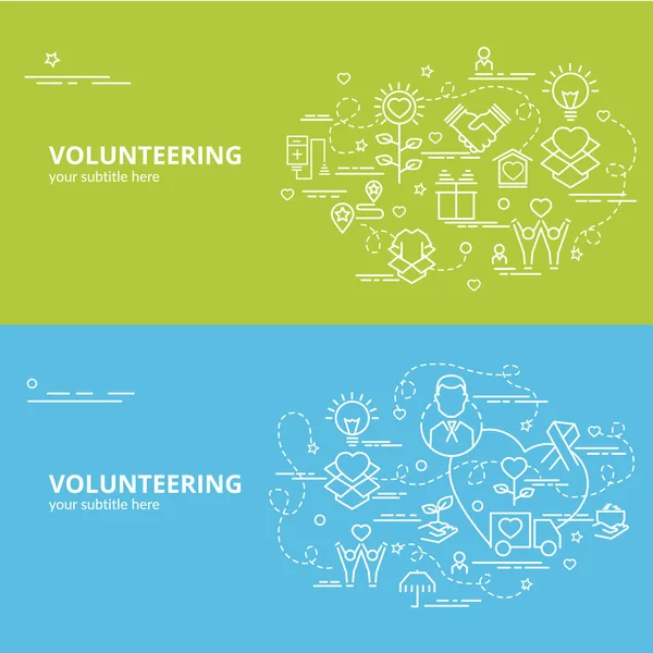 Flat Colorful Design Concept Volunteering Infographic Idea Making Creative Products — Stock Vector