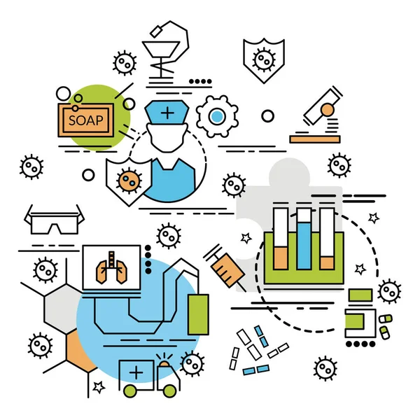 Conceito Design Colorido Plano Para Vírus Ideia Infográfica Fazer Produtos Ilustração De Stock