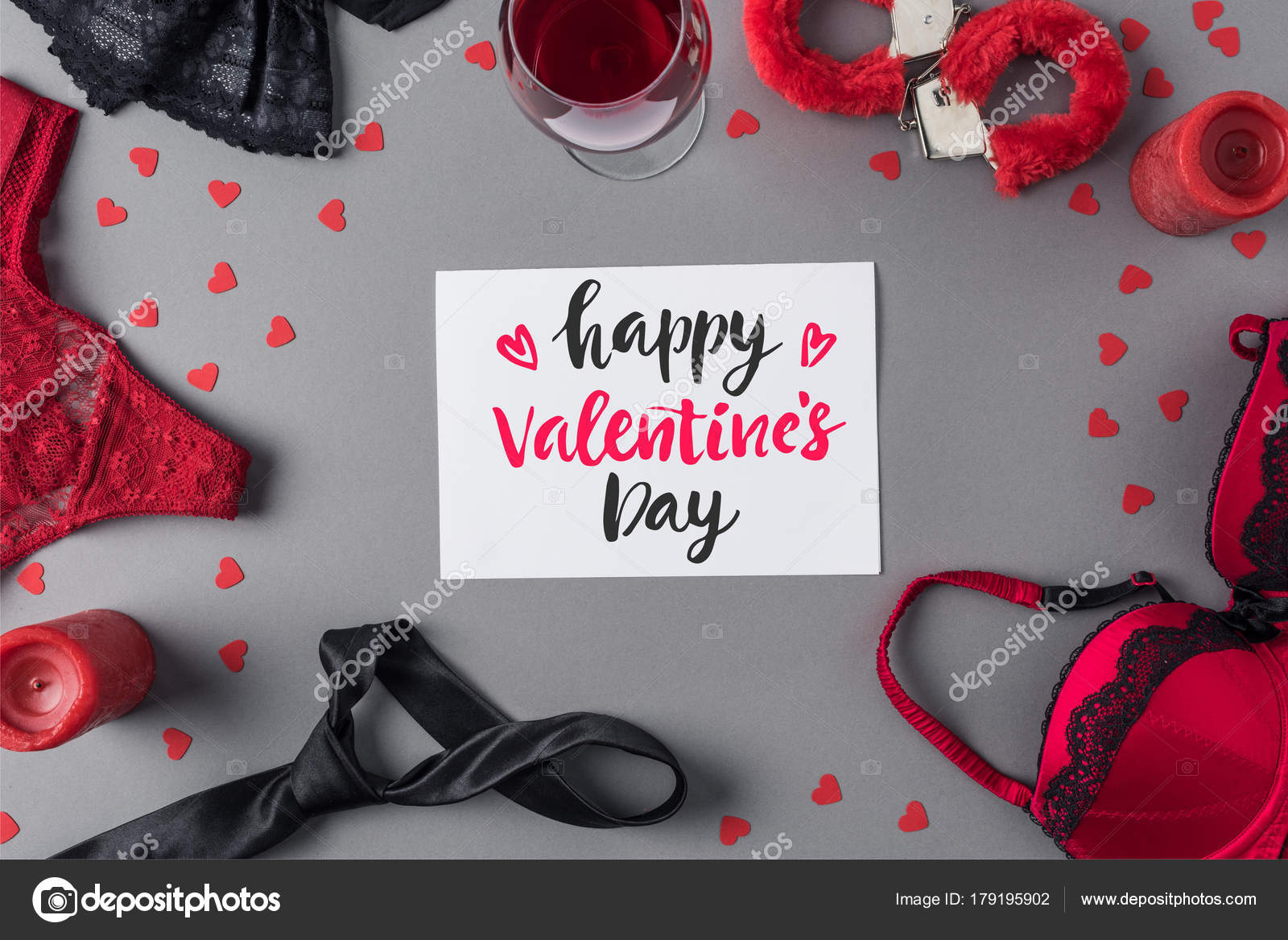 Top View White Sheet Paper Words Happy Valentines Day Underwear Stock Photo  by ©KateNovikova 179195902