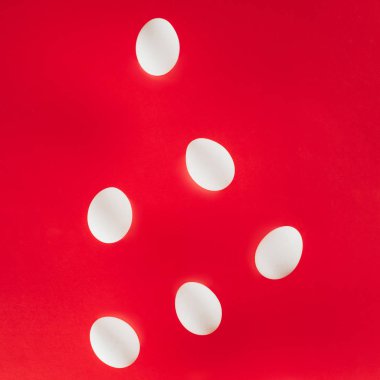 Kırmızı izole çiğ tavuk yumurtası görünümünü kapat