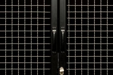 Black doors with handles and metal grit clipart